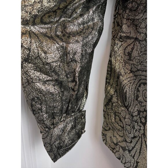 Ted Lapidus Paris Vintage Gold Ornate Blouse 42 - Picture 5 of 10